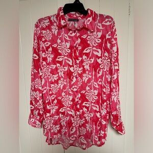 Women's Turkish Floral Button Down Shirt